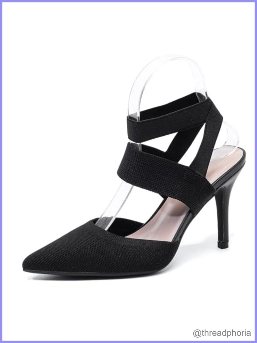 Knit Mesh Slingback Stiletto Heels Pointed Toe Apparel Dress Pumps